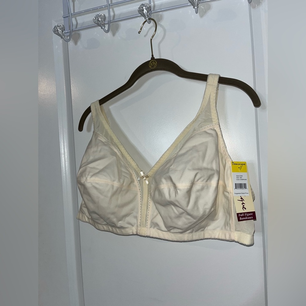 Dominique NWT 48C Champagne Full Figure Bandeaux Bra Comfort Fit Wire Free Soft